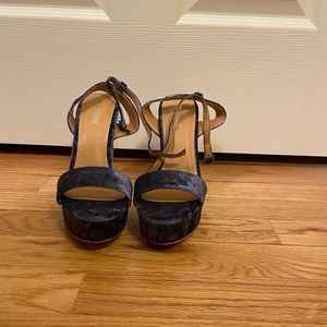 Public Desire Purple/Blue Velvet High Heels